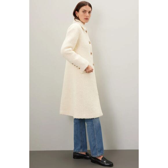 Marina Moscone Collective Off-white faux Shearling Coat - Picture 3 of 11